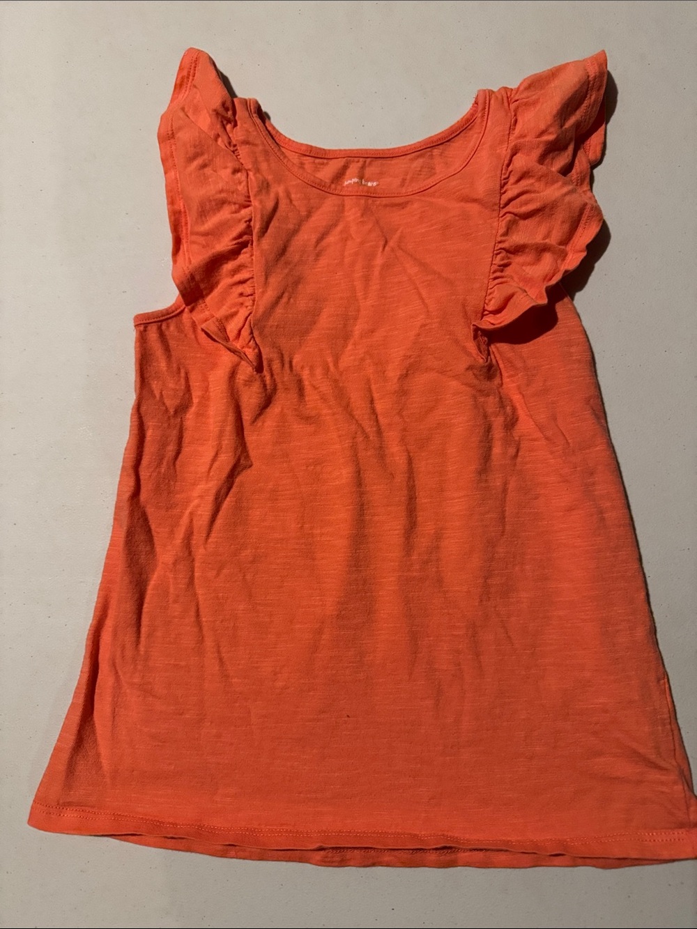 jumping beans Orange Ruffle Sleeve Tank Top